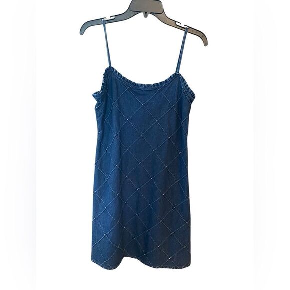 Ralph Lauren Sz 6 Denim Ruffle Detail Spaghetti Strap Summer Festival Dress - Picture 1 of 6